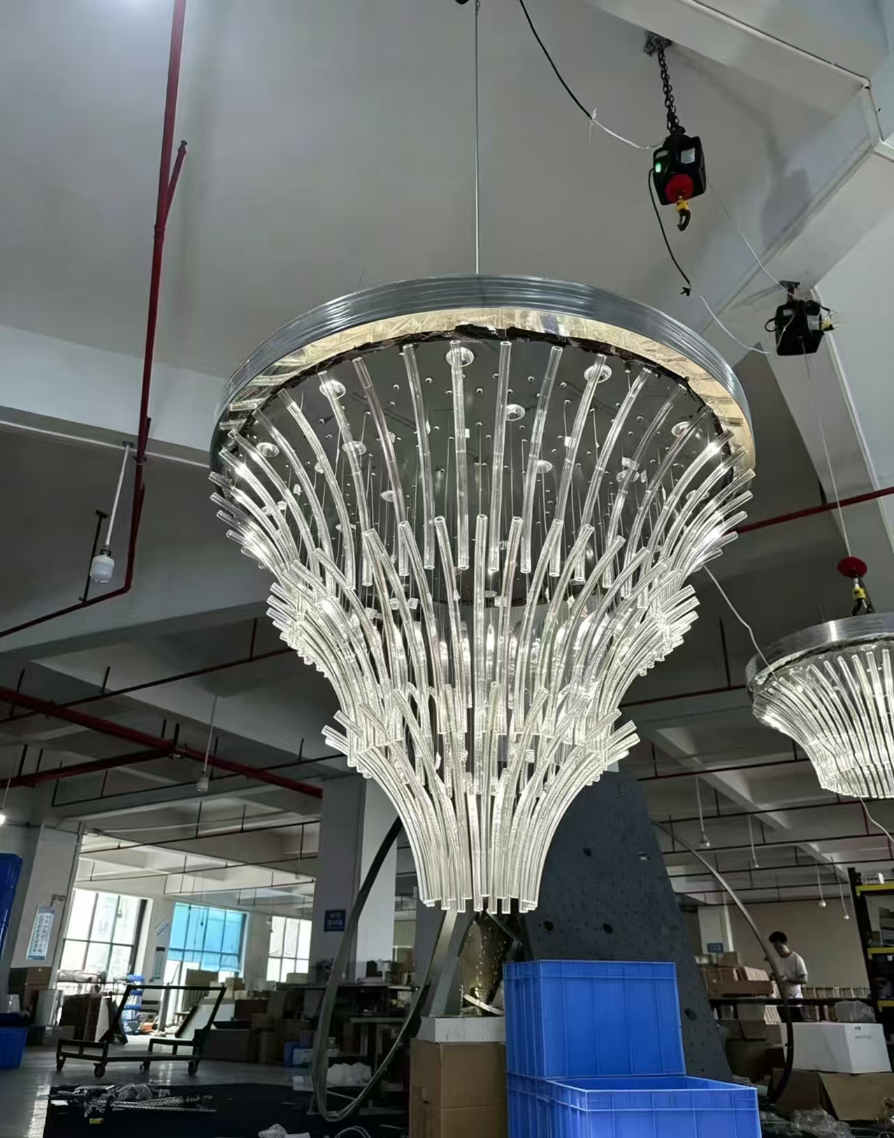 Luxurious Modern Design Adjustable Optical Pendant Lamp Business Center Wedding Customizable Project Chandeliers