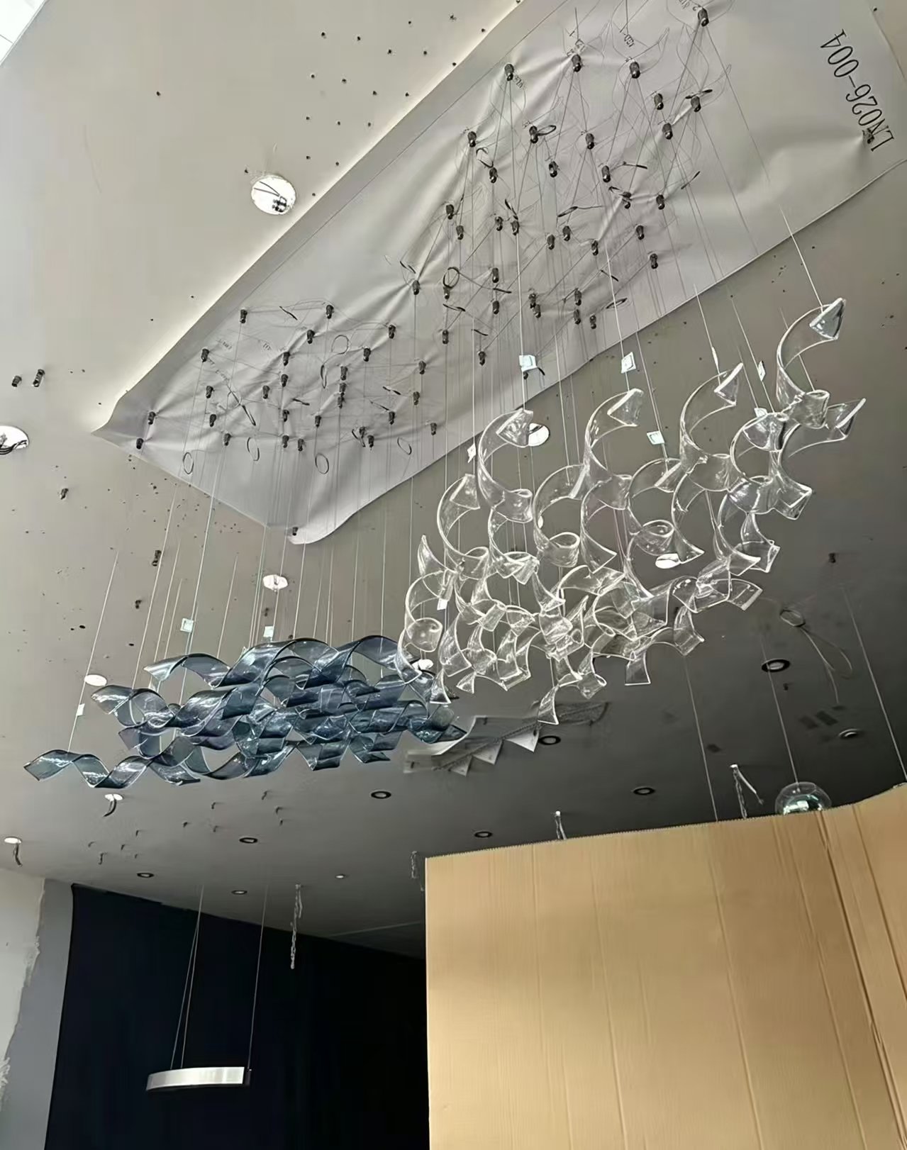 FireLux Hot Selling Feather Handmade Art Glass Used for Engineering Chandelier Decoration