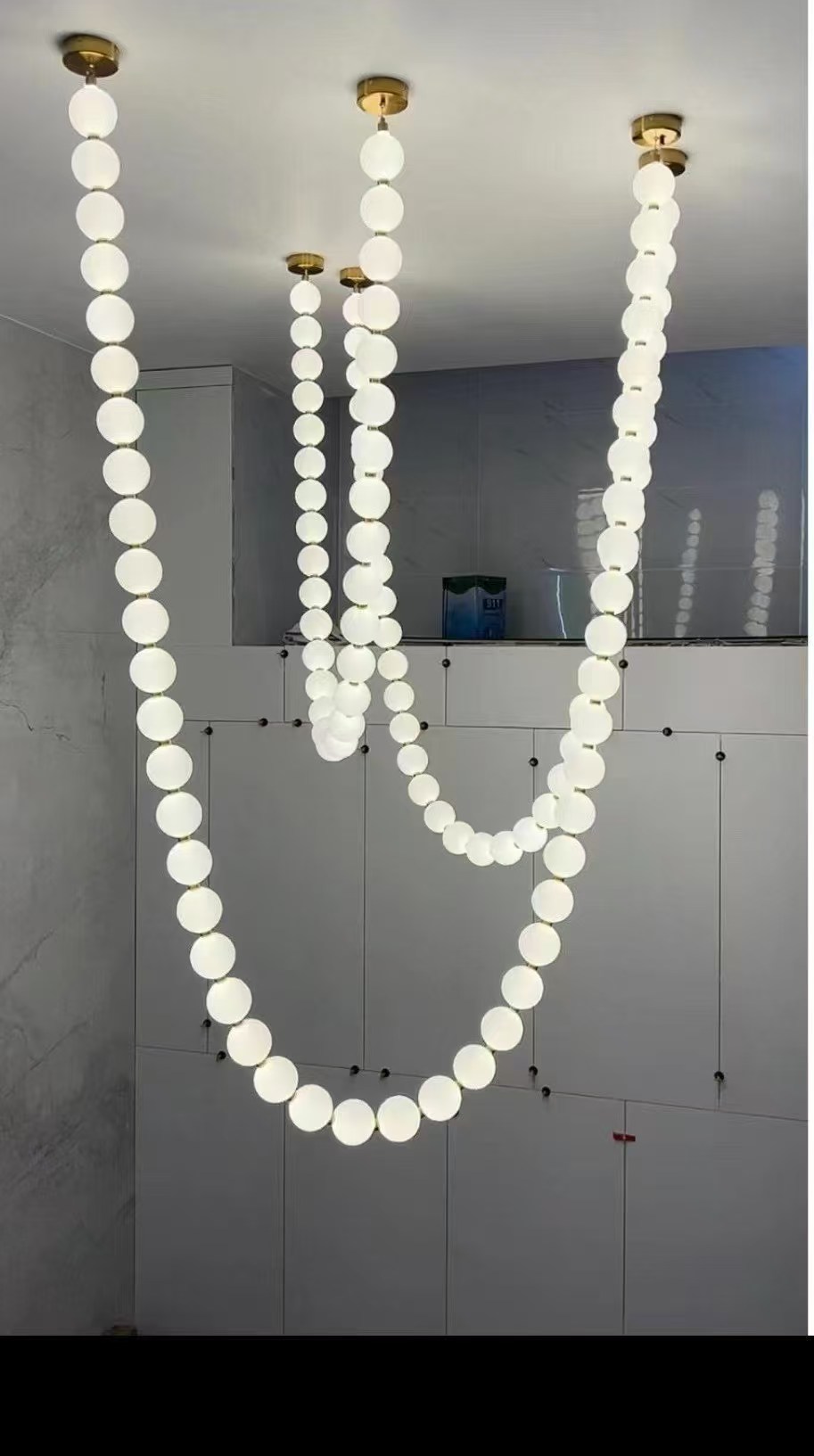 Modern Pearl Necklace for Staircase Collier LIGHTOPS 108 Chandelier