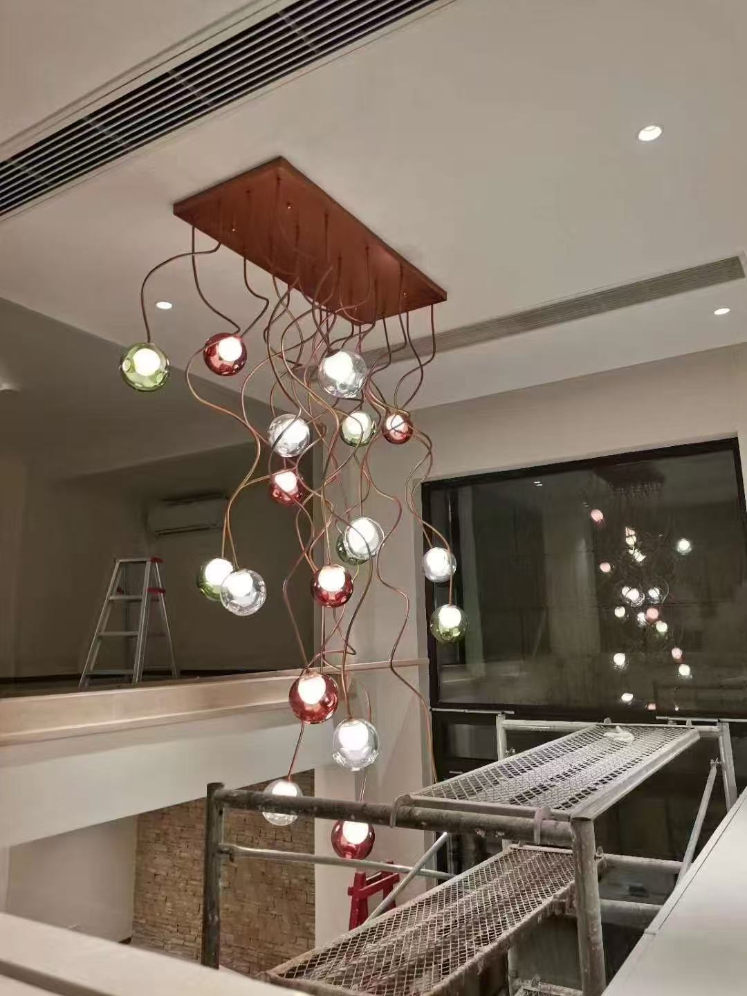 Modern Glass Ball Pendant Lights Living Room Decoration Light Fixture Middle Pendant Lamp Neutral Pendant Chandelier Adjustable