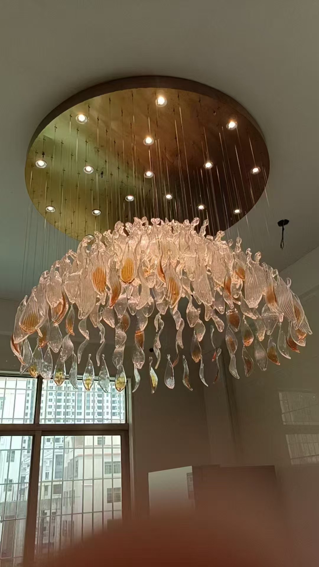 Luxury Crystal Flush Mount Ceiling Light Customized Modern Gold Finish LED Decorative Crystal Chandeliers