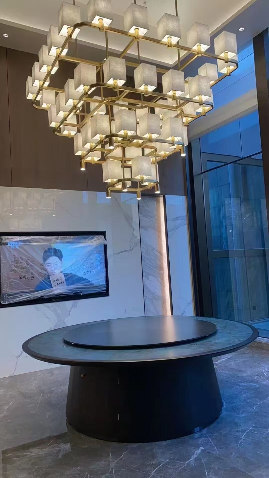Modern Luxury Contemporary Warm White Crystal Chandelier LED Wireless Control Adjustable Height-5-Year Warranty for Home Hotel