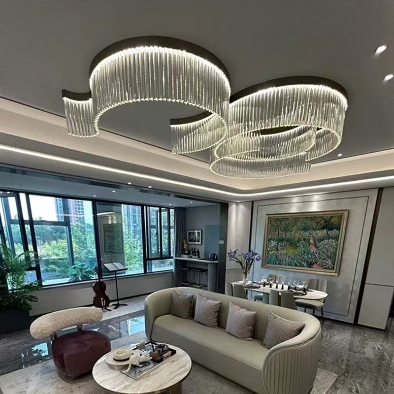 Customized Modern Indoor Crystal Luxury Decorative LED Chandelier & Pendant Lights Dimmable Anti-Glare Feature 3-Year Warranty