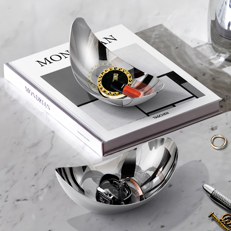 Hot Sale Household Solid Stainless Steel Mirror Polished Design Desktop Fruit Storage Bowl