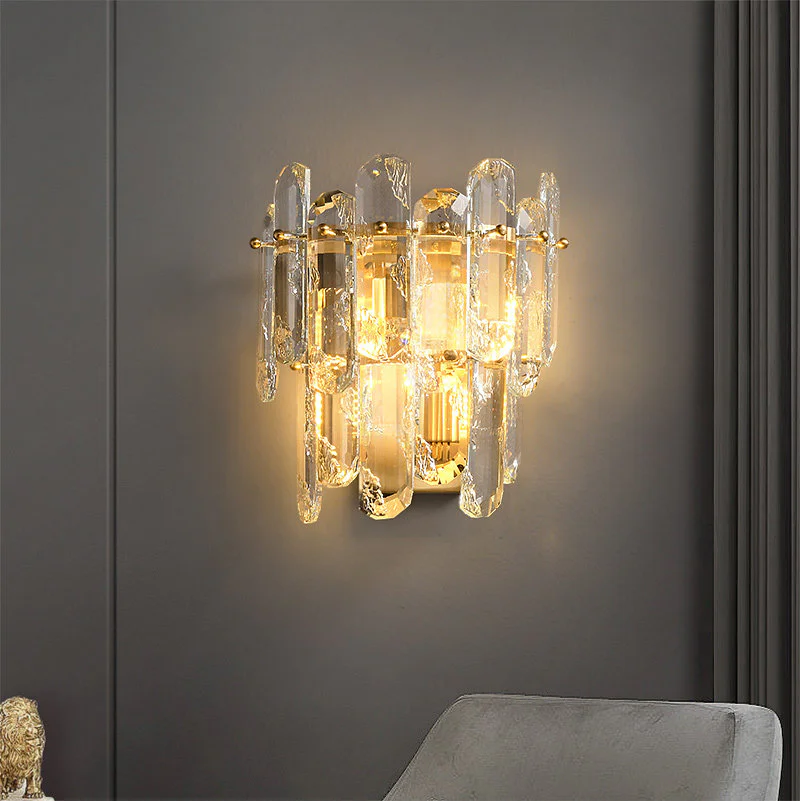 Modern minimalist bedroom bedside wall lamp, luxurious master bedroom corridor lamp, French-style background wall crystal lamp - Image 4