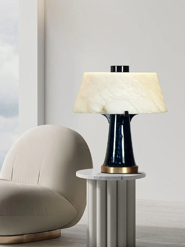 Designer Wabi-sabi Spain Natural Marble Floor Lamp Living Room Hotel Bedroom Study Room Table Lamps - Image 5