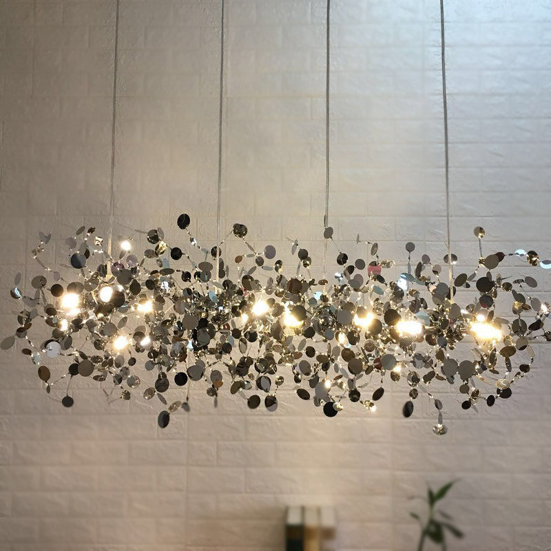 Creative Design Dining Room Fixture Steel Material Chandelier Post Modern Luxury Spark Ceiling Lamps