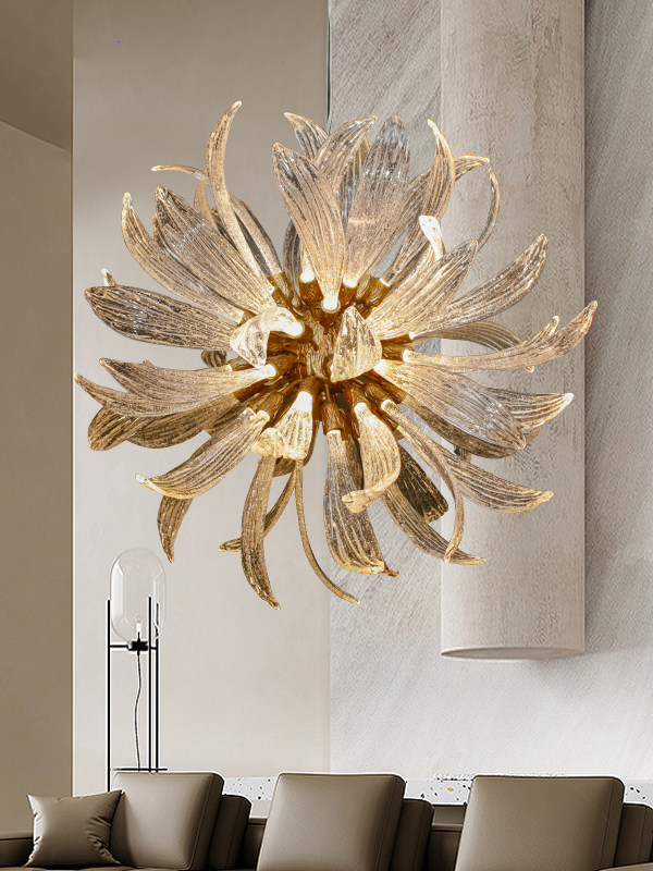 Chandelier Iron Aluminum Acrylic Postmodern Luxury Adjustable Height LED Black/Gold 3000K Dining Room Living Room Hotel Villa