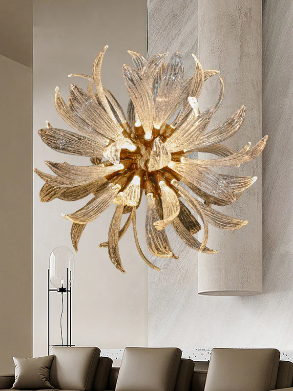 Chandelier Iron Aluminum Acrylic Postmodern Luxury Adjustable Height LED Black/Gold 3000K Dining Room Living Room Hotel Villa
