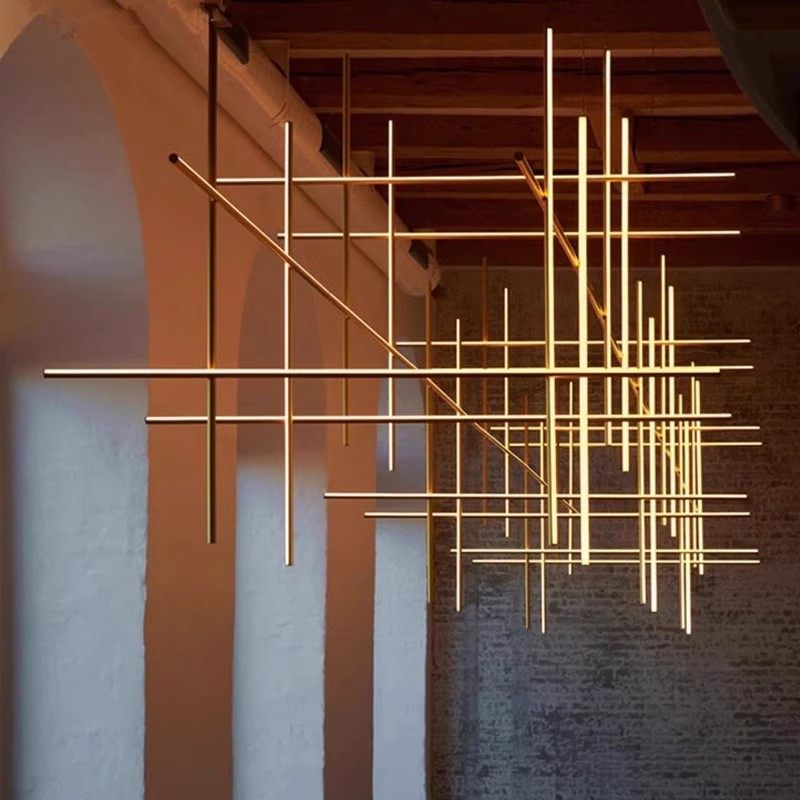 Customized Villa Hotel Modern Minimalist Design Pendant Light Ing Linear LED