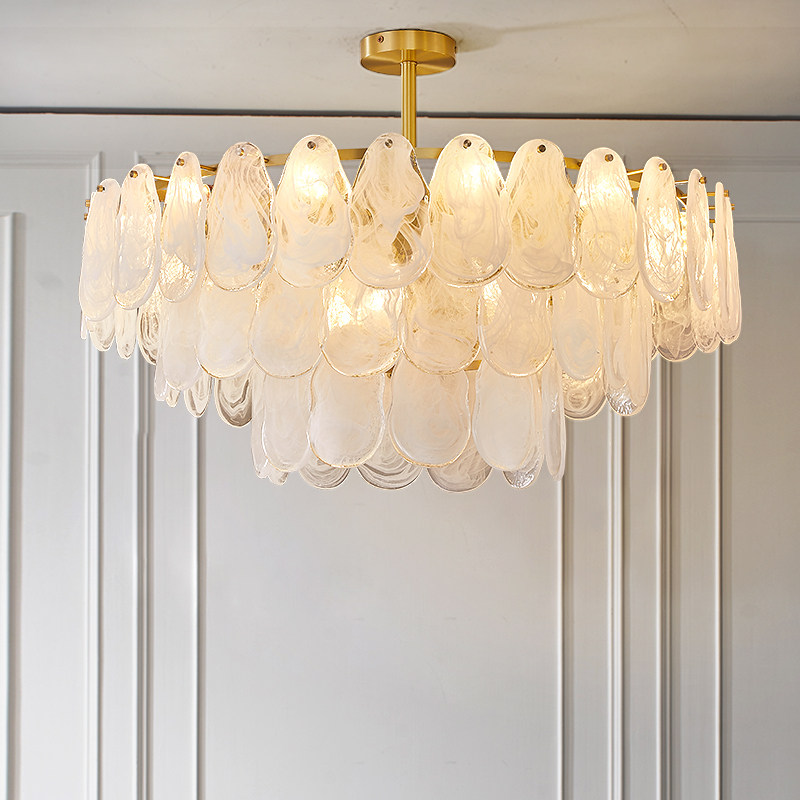 Modern Metal Glass Chandelier Luxury Pendant Light Hanging Lamp Fixture for Bedroom Dining Room Kitchen Island Living Room