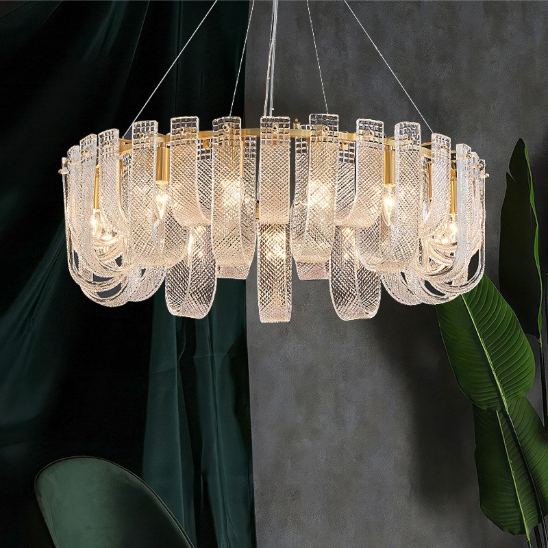Modern Led Luxury Gold Restoration Chandelier Living Room Creative Modern Glass Chandelier Light Indoor Hanging Pendant Lamp
