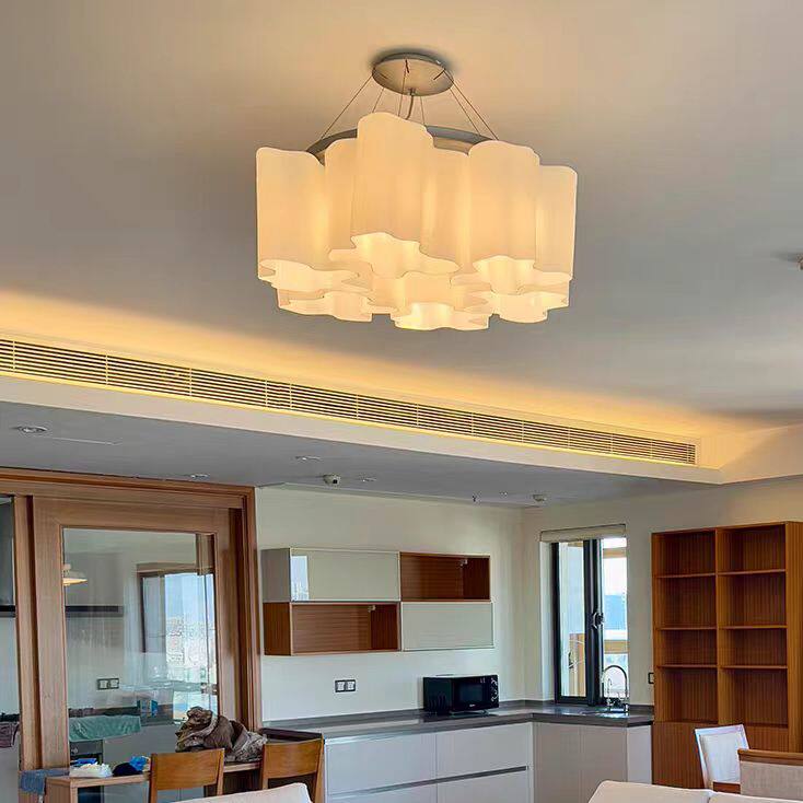 French Retro Creative Cloud Glass Irregular Shape Living Room Restaurant Bar Entryway Bedroom Ceiling Chandelier Lighting