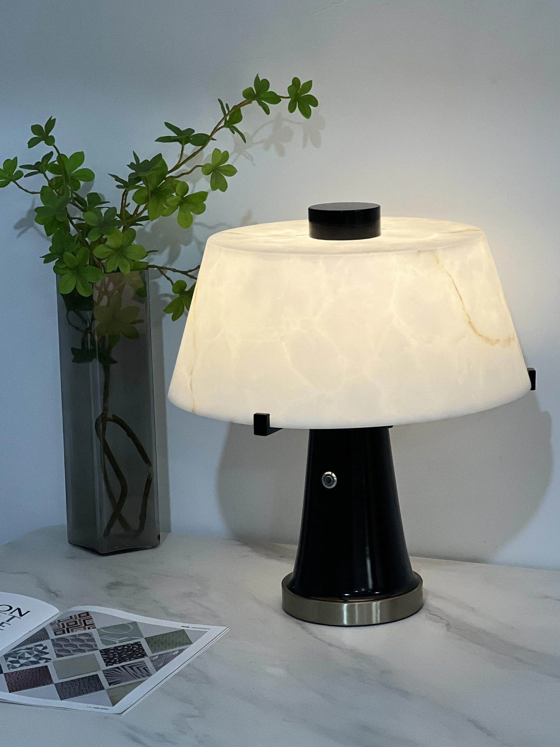 Designer Wabi-sabi Spain Natural Marble Floor Lamp Living Room Hotel Bedroom Study Room Table Lamps - Image 4