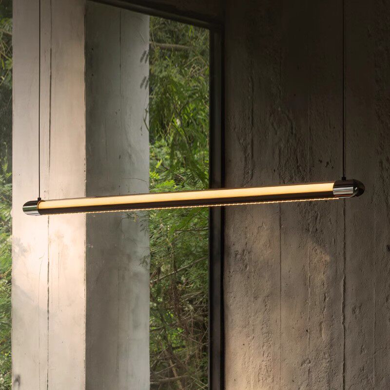Original Authentic Haoyue Restaurant Chandelier, Light Luxury Modern Tea Room Island Table Dining Table High-end Linear Strip Li