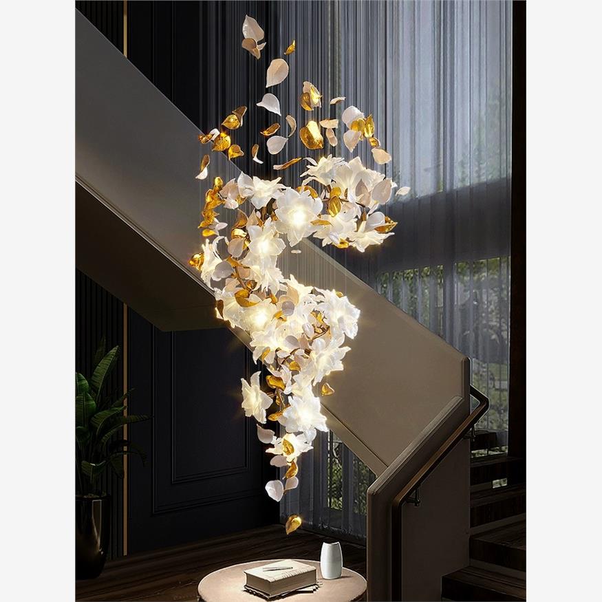 Modern Style Luxury Nordic Chandelier for High Ceiling Hotel Home Staircase