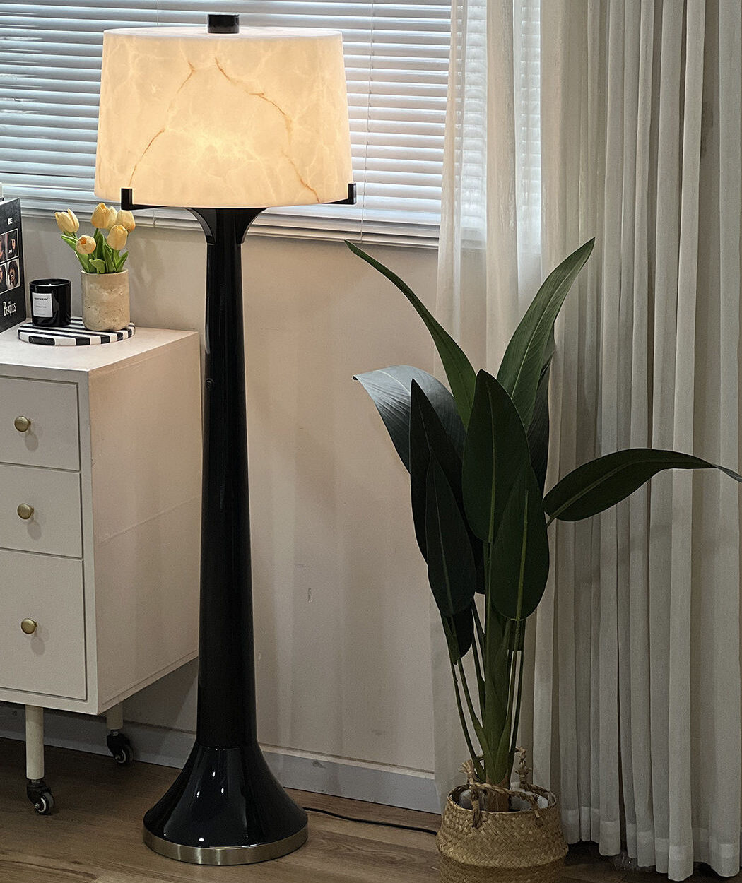 Designer Wabi-sabi Spain Natural Marble Floor Lamp Living Room Hotel Bedroom Study Room Table Lamps