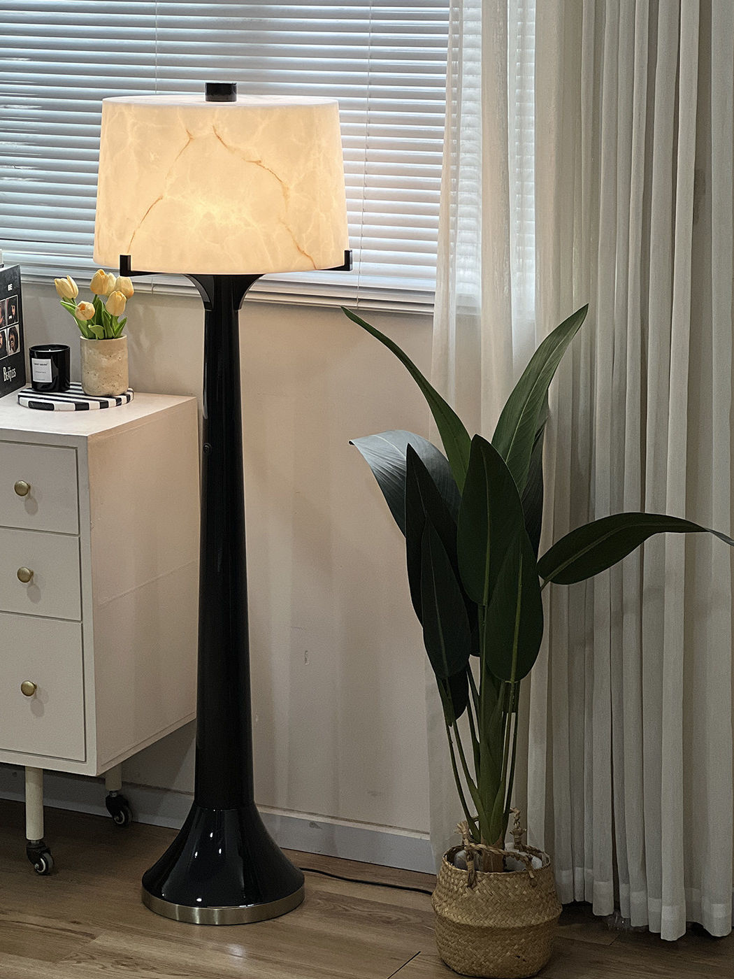 Designer Wabi-sabi Spain Natural Marble Floor Lamp Living Room Hotel Bedroom Study Room Table Lamps