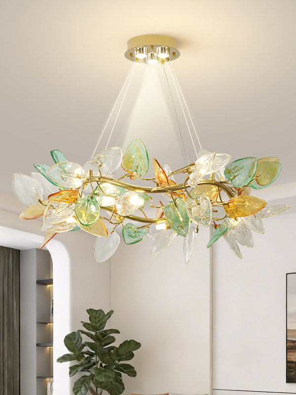 Iron Adjustable Height Gold LED Pendant Light with Warm White Luxury for Restaurants Hotels Villas & Model Homes