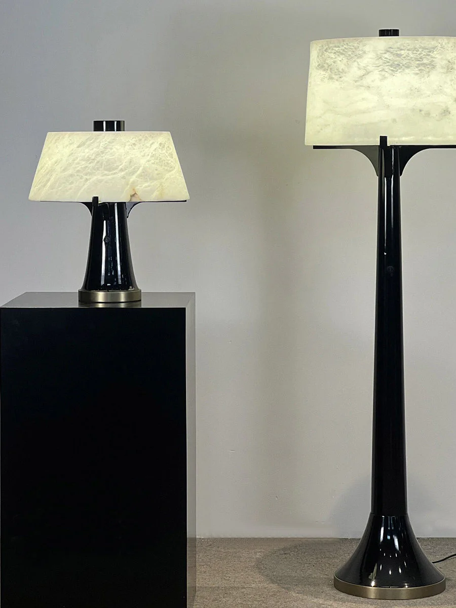 Designer Wabi-sabi Spain Natural Marble Floor Lamp Living Room Hotel Bedroom Study Room Table Lamps - Image 2