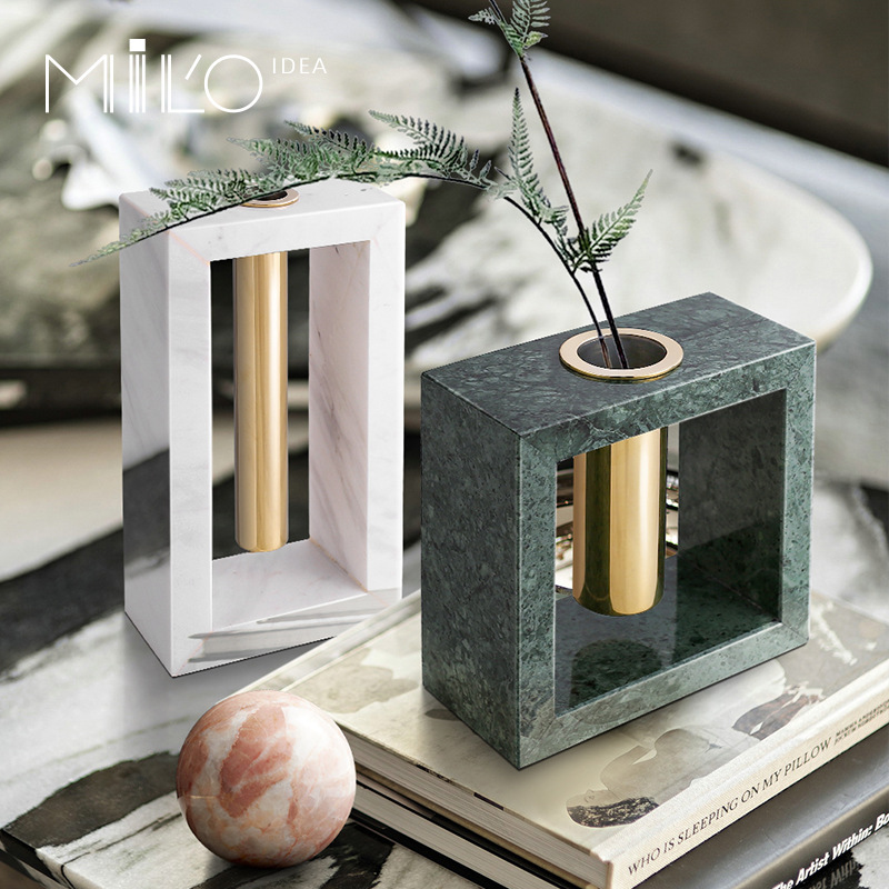 New Arrival Marble Flower Vase For Luxury Apartment Decor Enhancing Interior Space With Sophisticated Artistic Stone Accent