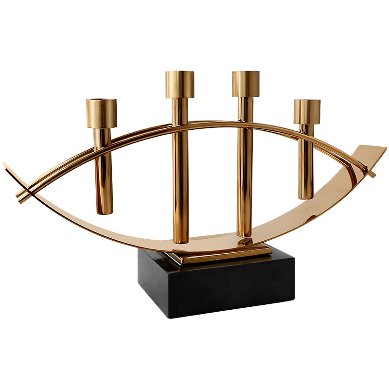 Antique European Style Candle Holder Stick Set Holders Decorative Gold Candlestick Holder