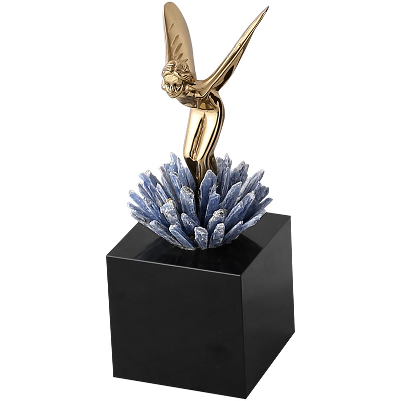 Luxury Amethyst Crystal Sculpture Modern Home Decor Ornament for Living Room
