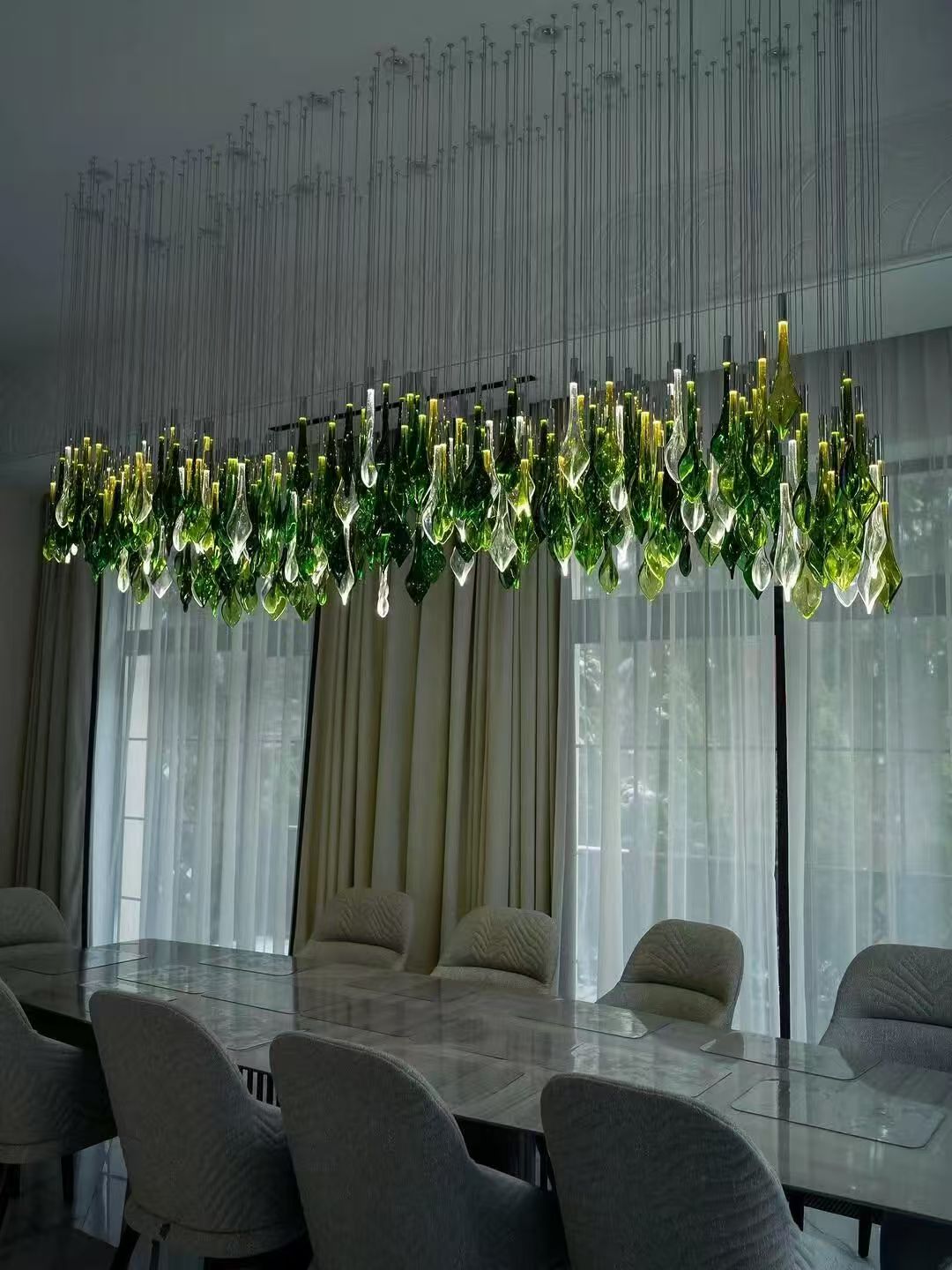 Designer Custom Luxury Gold Crystal Glass Ceiling Chandelier Crystal Suspension Light for Living Dining Room Decor Home Light