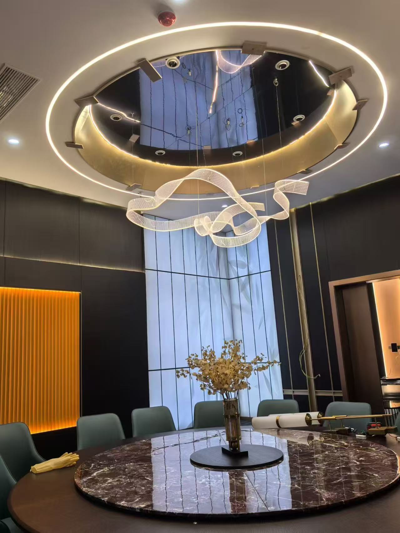 Project Streamers Modern Luxury Lamp Decoration Hanging Lighting Hotel Living Room Acrylic Led Chandelier