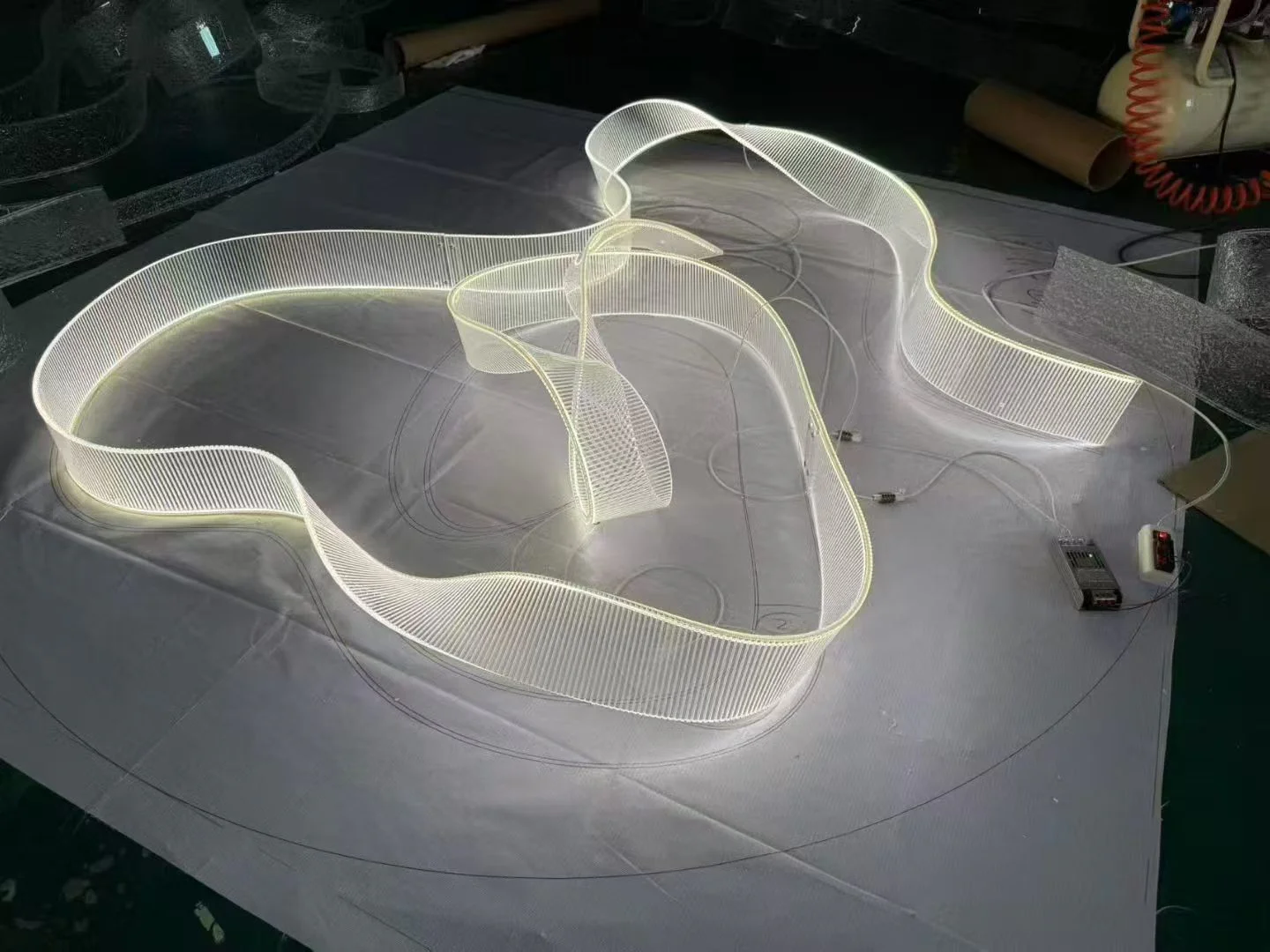 Project Streamers Modern Luxury Lamp Decoration Hanging Lighting Hotel Living Room Acrylic Led Chandelier - Image 3