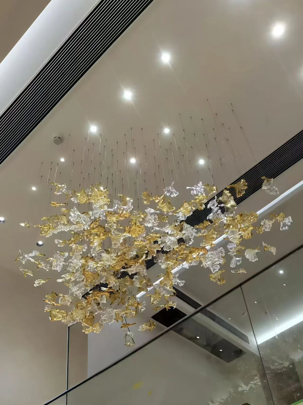 Hot Sale Customizable Art Glass Pendant Handmade Indoor Hanging Light Adjustable Height Classic Flower Butterfly Style Full - Image 3